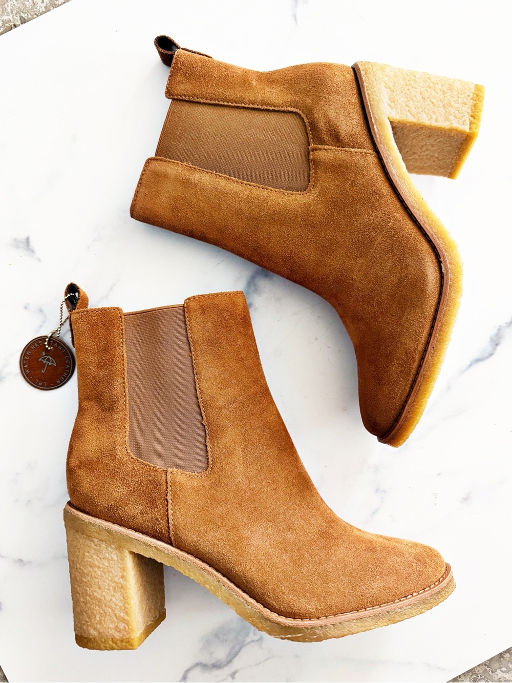 Lauren Ralph Lauren Marianna Water-Repellent Suede Chelsea Boots, Size 6.5, NWT